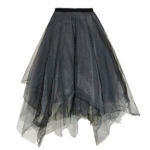 Asymmetric Layered Tulle Skirt